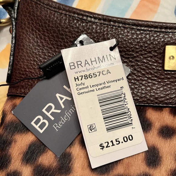 NWT Brahmin beautiful crossbody bag. Gorgeous 3 different leathers, Leopard - Picture 11 of 11